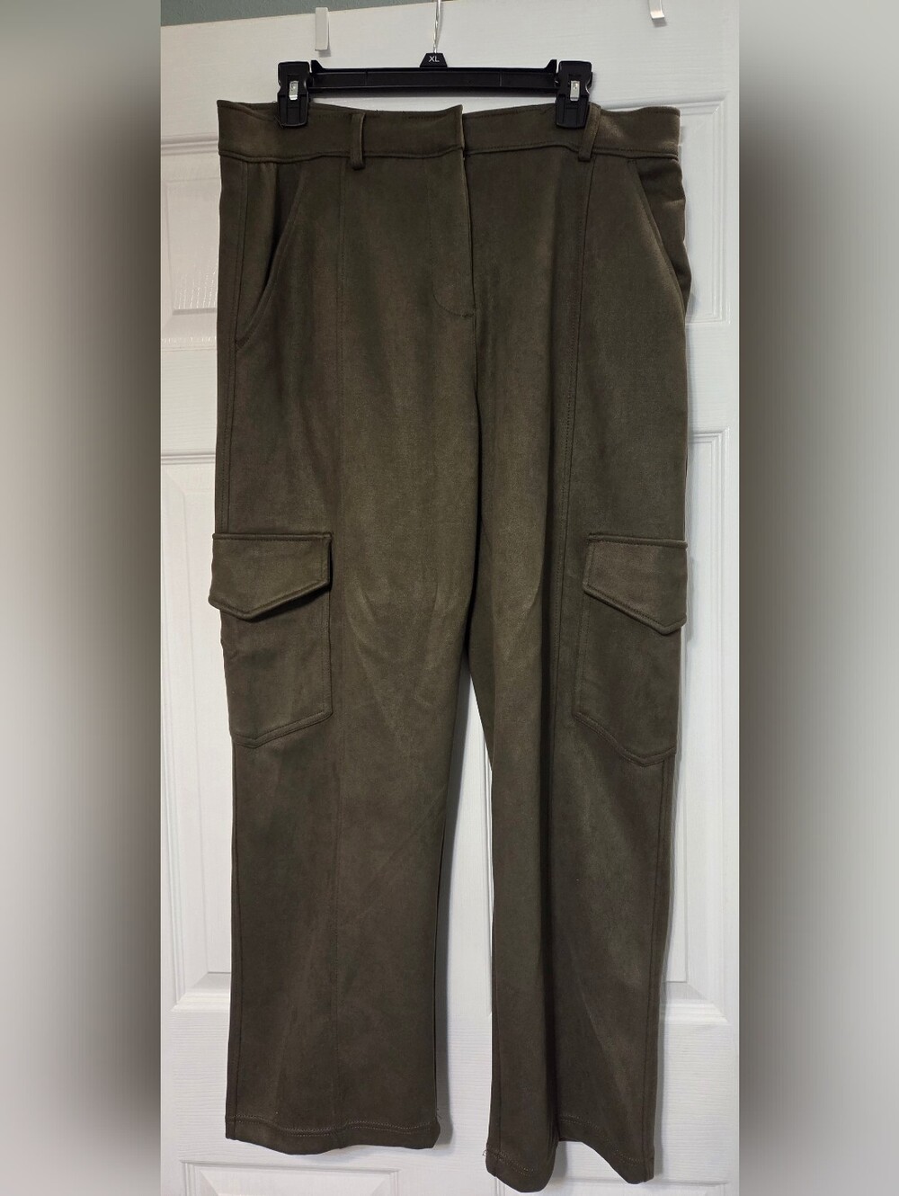 NWOT Women's Suede Cargo Pants Dark Olive Green